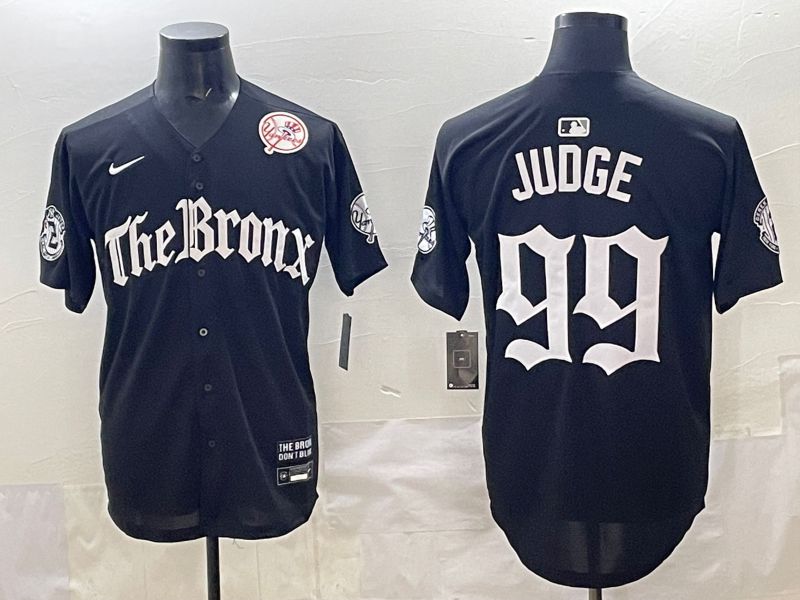 Men 2025 New York Yankees 99 Judge Black Five generations Joint Name Nike MLB Jersey style 38